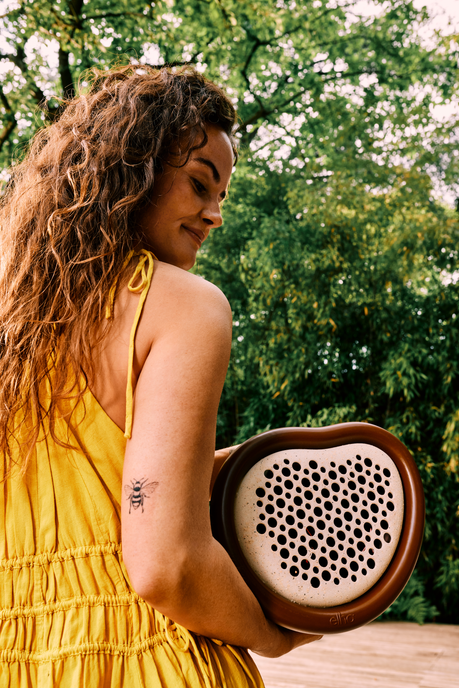 organic bee hotel 25cm marrón castaño